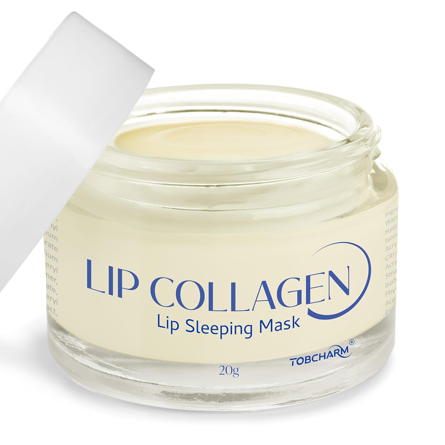 Lip Sleeping Mask (20g), Collagen Lip Mask Overnight, Lip Plumper with Hyaluronic Acid, Peptide Complex Lip Balm for Lip Wrinkle Repair and Plumping, Natural Hydration for Smooth Lips