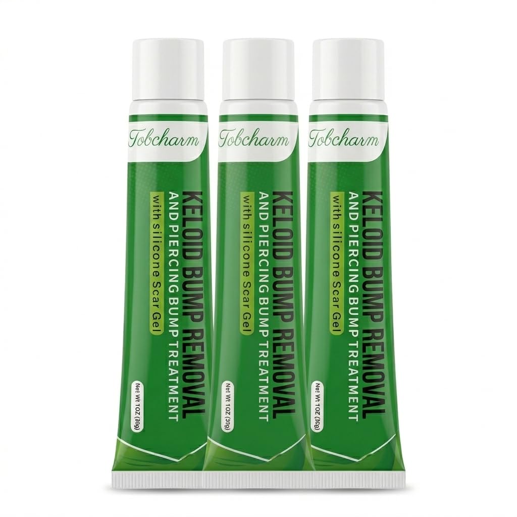 Advanced Keloid Bump Removal Gel (3 Packs): Silicone Keloid Scar Removal Cream for Scars from Piercing, Surgical Marks, Acne, and Burns, Keloid Treatment for Ears, Face, and Body with Healing Formula