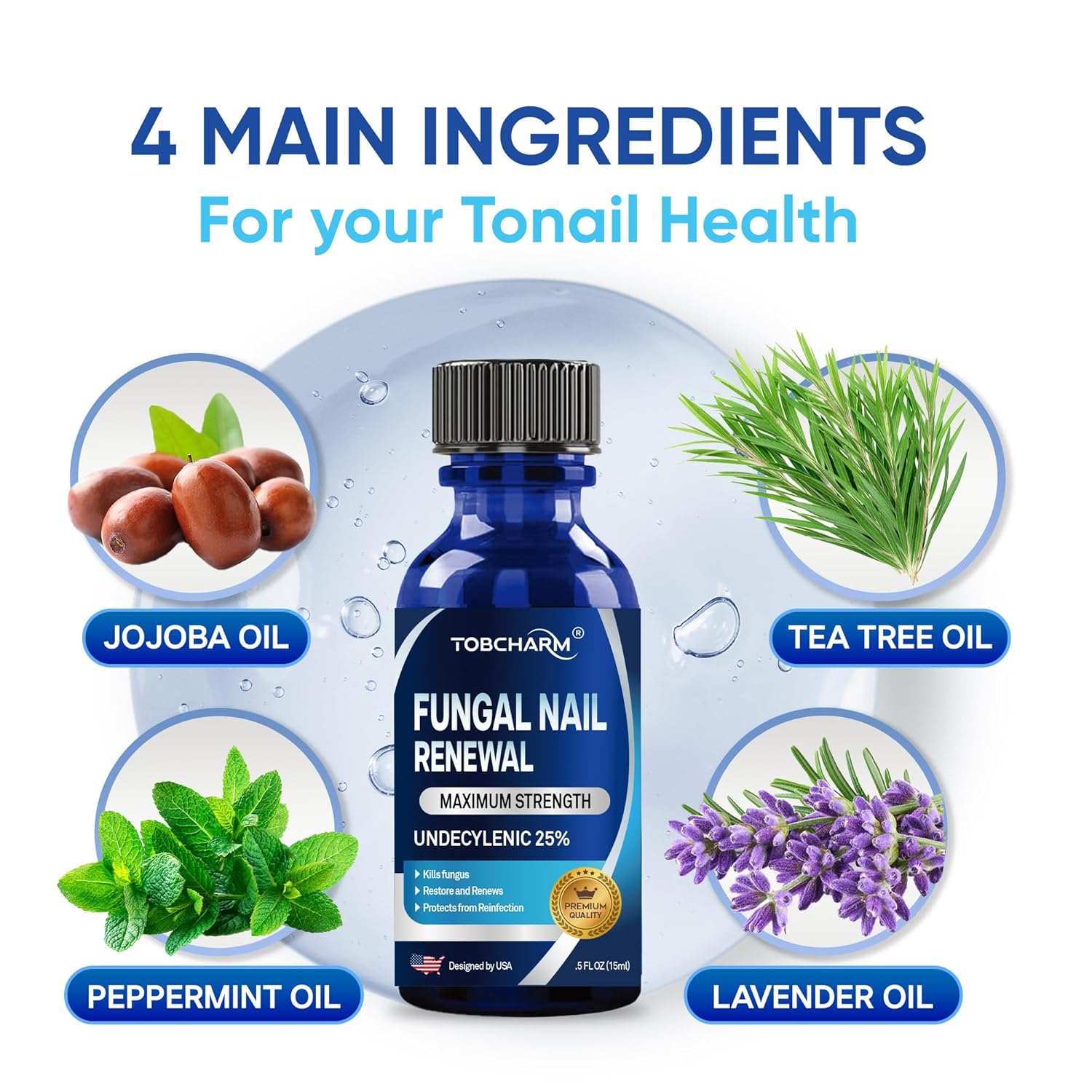 Toenail Fungus Treatment Extra Strength with 25% Undecylenic Acid & Tea Tree Oil, Nail Fungus Treatment for Toenail & Fingernails, Antifungal Nail Treatment for Damaged Nails and Thick Toenails- 2Pcs