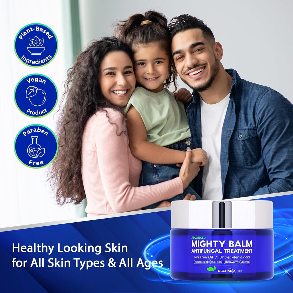 Tobcharm Antifungal Cream with Tea Tree Oil for Ringworm, Jock Itch, Athlete’s Foot, and Fungal Skin Infections – Anti-Fungal Foot Cream for Fast Relief and Healing