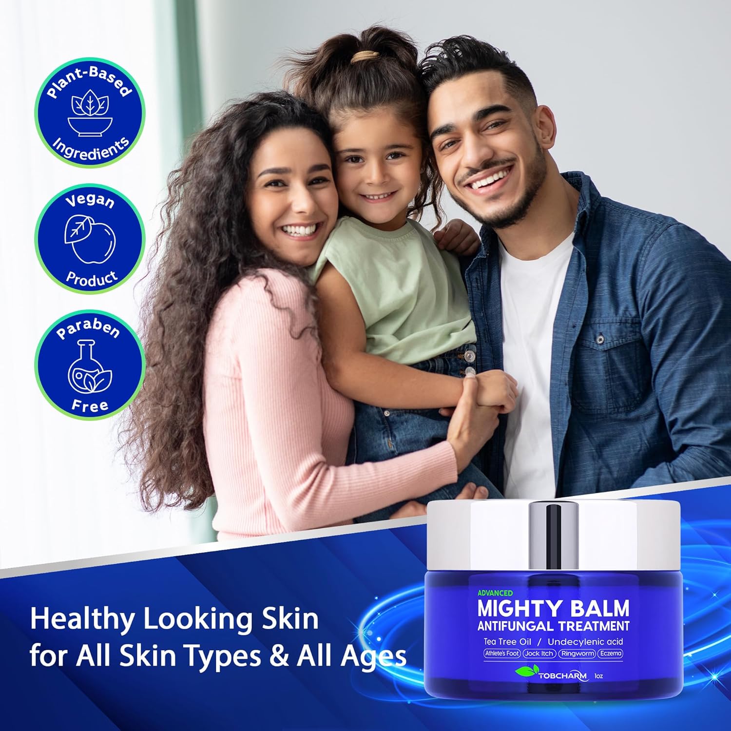 Tobcharm Antifungal Cream with Tea Tree Oil for Ringworm, Jock Itch, Athlete’s Foot, and Fungal Skin Infections – Anti-Fungal Foot Cream for Fast Relief and Healing