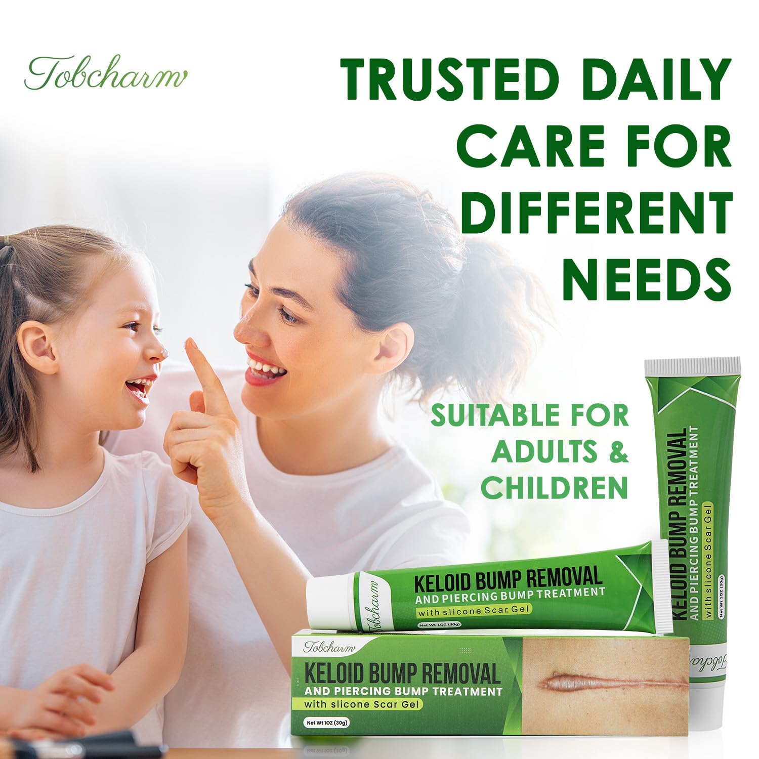 Advanced Keloid Bump Removal Gel: Silicone Keloid Scar Removal Cream for Scars from Piercing, Surgical Marks, Acne, and Burns, Keloid Treatment for Ears, Face, and Body with Healing Formula 30g